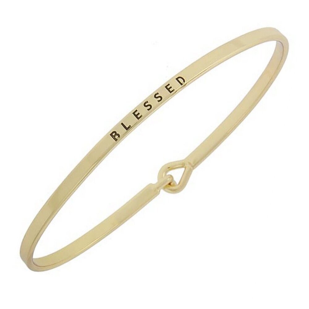 Gold tone BLESSED Slim Fashion Oval Bracelet